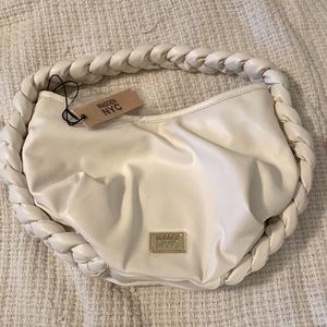Madden NYC White Woven Saddle Bag